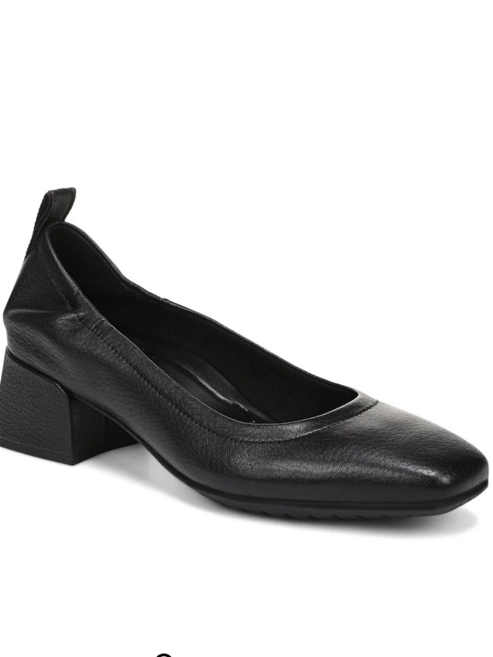 Vionic Ramona Black Pebbled Leather Block Heel Pump Size 8 NEW